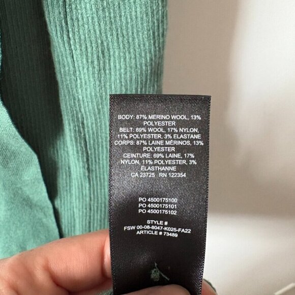 Aritzia The Group by Babaton Henley Sweater Midi Dress Green Size Medium - Picture 9 of 9